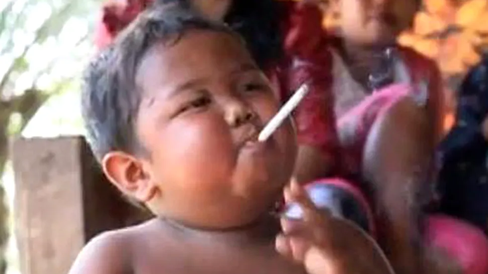 Copilul fumator, in varsta de doi ani, a renuntat la tutun