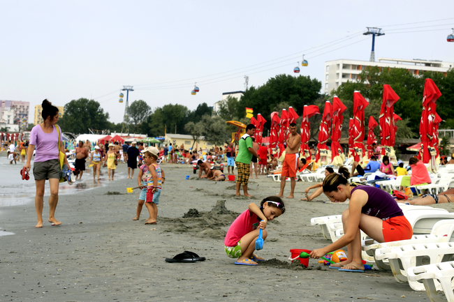 plaja din Mamaia pe 20 august