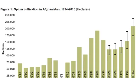 Producție record de opiu, în Afghanistan, în 2013