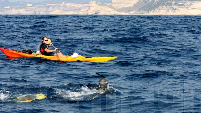 Corbalan in timpul traversarii