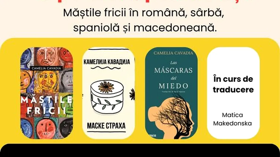 Romanul Măștile fricii al autoarei Camelia Cavadia va fi tradus și în Macedonia