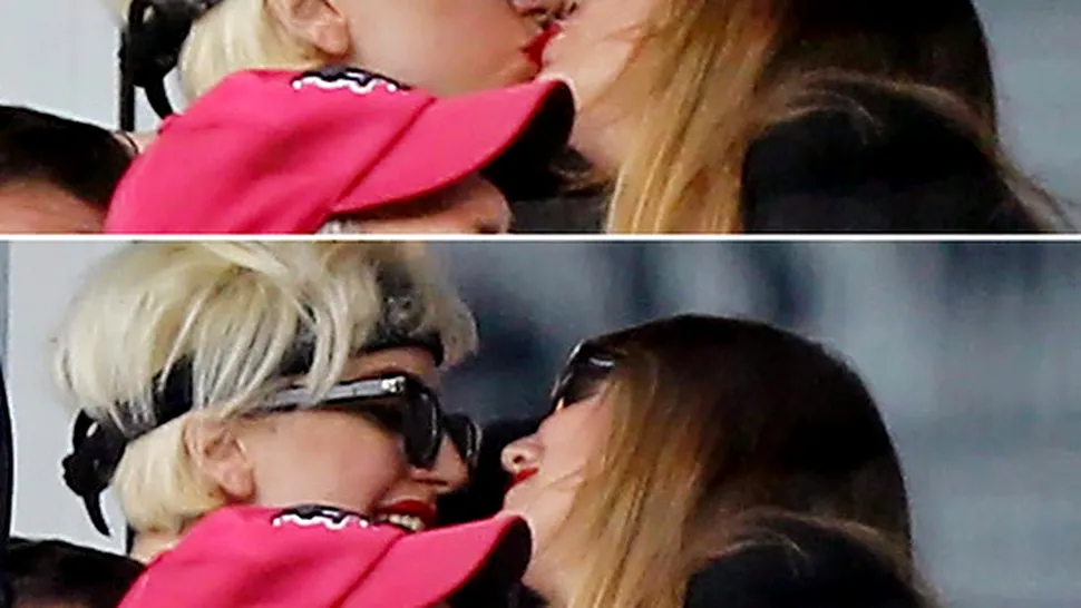 Lady GaGa si-a sarutat o prietena, la un meci de baseball (Poze)