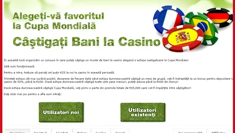 (P) Alegeti-va favoritul la Cupa Mondiala si castigati bani la casino!