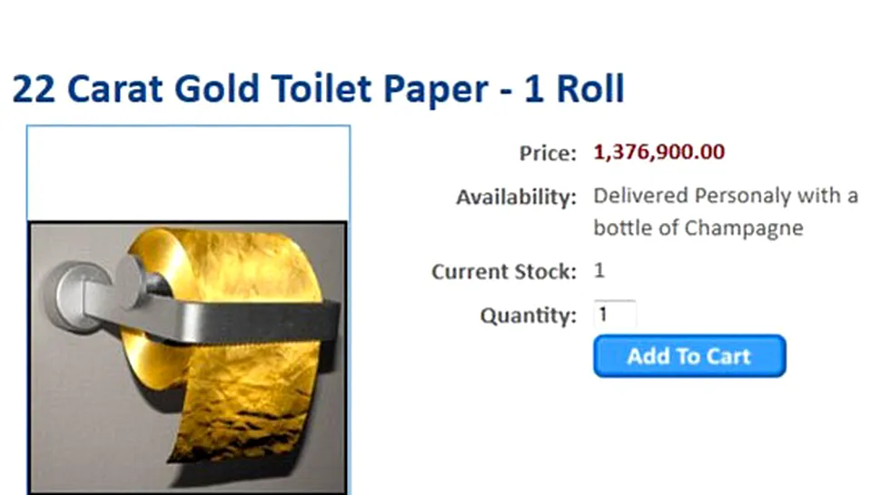 Cât costă hârtia igienică din aur de 22 de carate
