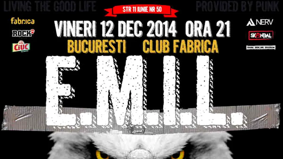 Trupa E.M.I.L cântă, pe 12 decembrie, în Club Fabrica