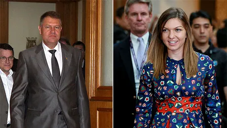 Klaus Iohannis, meci demonstrativ de tenis cu Simona Halep
