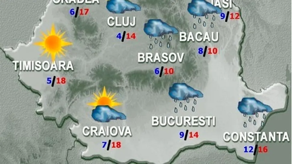 Vremea.Apropo.ro: Week-end rece, cu ninsori la munte și ploi în rest, dar și un pic de soare