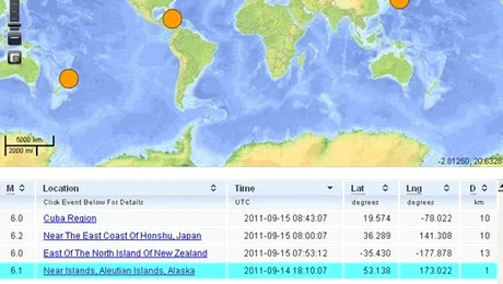 Patru cutremure cu magnitudinea peste 6, in ultimele 24 de ore