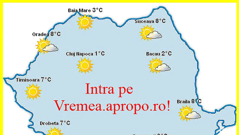 Vremea Apropo.ro: Dimineata cu soare, seara cu ploi!