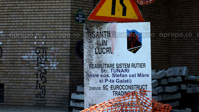 Strazile Alecu Russo si Mihai Eminescu sunt afectate de vesnicul santier de pe Tunari