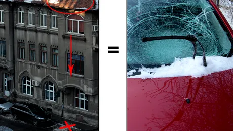 Ce mai cade de pe acoperisuri: turturi, zapada si… ciocane! (Poze)