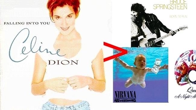 Celine Dion, Queen, Nirvana, Bruce Springsteen