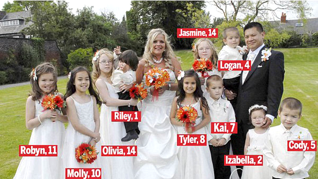 Familia Wong, cu mic cu mare, la nunta