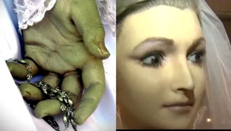 “Este reală şi blestemată”. Mireasa moartă care stă de 75 de ani într-o vitrină!