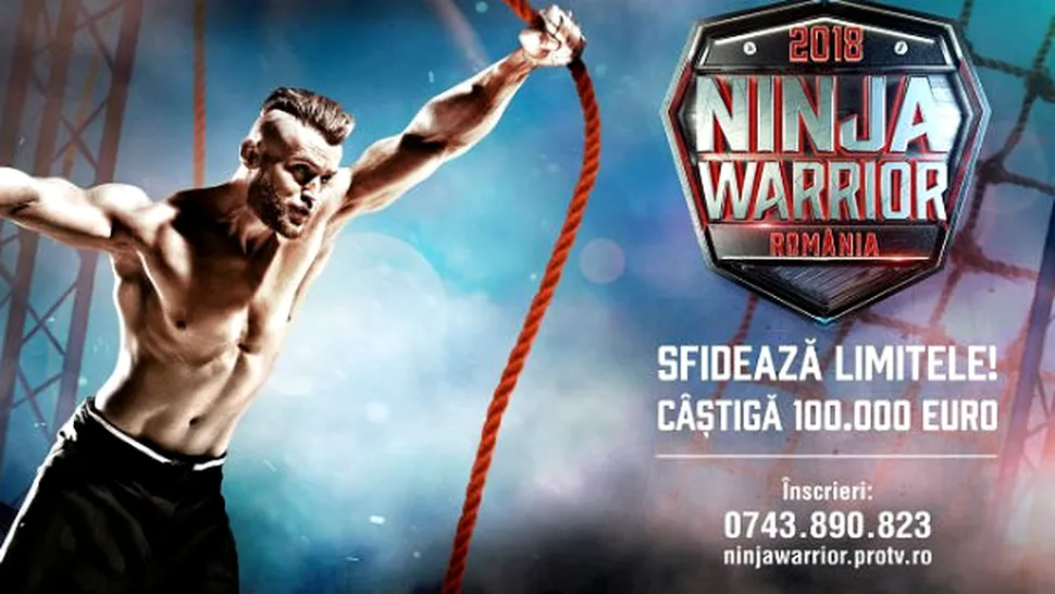 Marele premiu de la reality show-ului Ninja Warrior România va fi în valoare de 100.000 de euro!