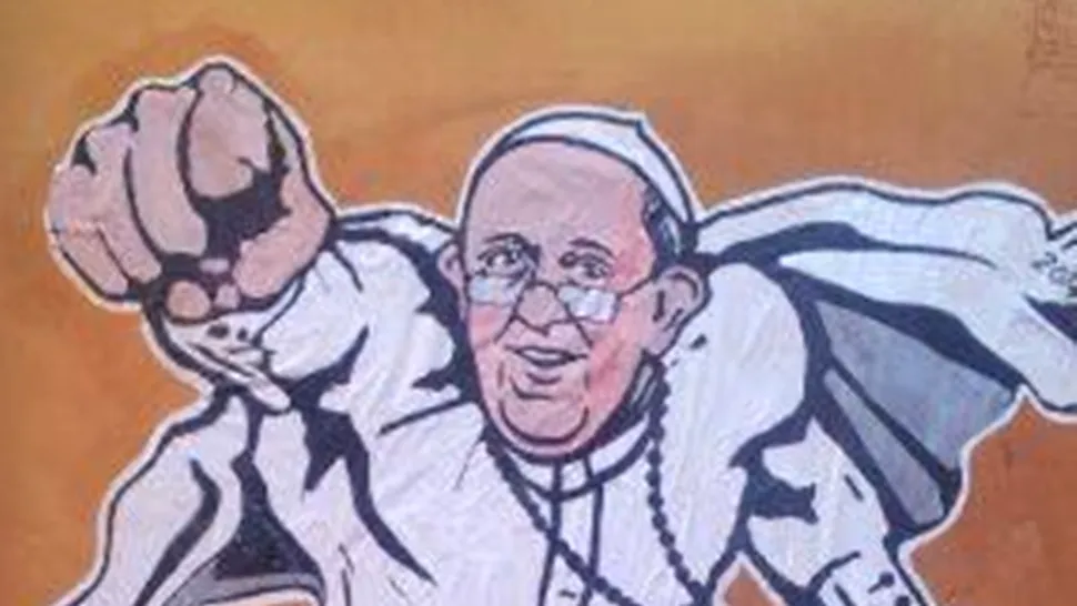 Imaginea Papei în rol de Superman, apreciată de Vatican