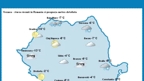 Vremea in prima saptamana din 2010: Ger si zapada la inceput, ploi si caldura la final!