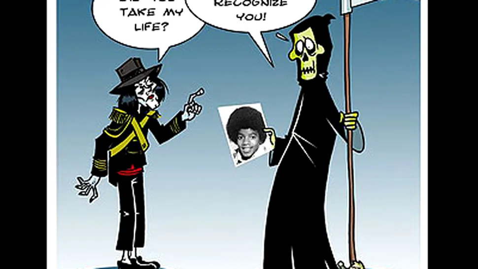 Umor negru intr-o caricatura post-mortem cu Michael Jackson