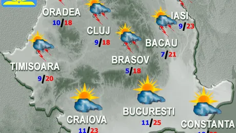 Vremea Apropo.ro: Va fi cald, dar vor fi și ploi