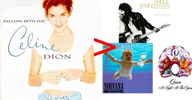 Celine Dion, Queen, Nirvana, Bruce Springsteen