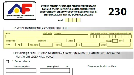 Formularul 230 a fost modificat de către ANAF