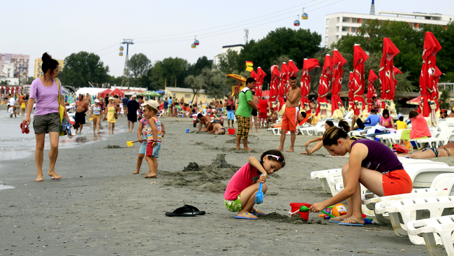 plaja din Mamaia pe 20 august