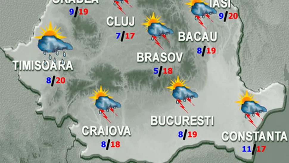 Vremea Apropo.ro: Week-end cu ploi, dar și cu soare