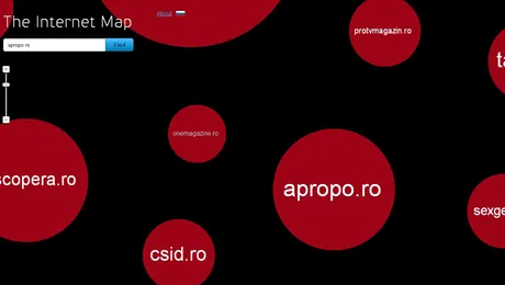 Harta Internetului: o reprezentare vizuală a peste 350.000 de site-uri web