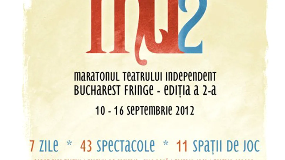 Bucharest Fringe - Maratonul Teatrului Independent, 10 -16 septembrie