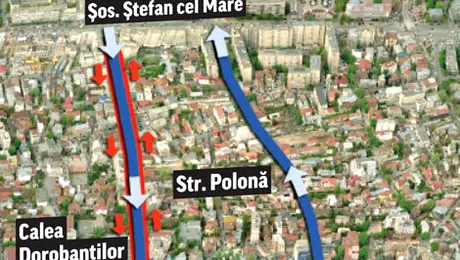 Sens unic pe Calea Dorobanți și strada Polonă