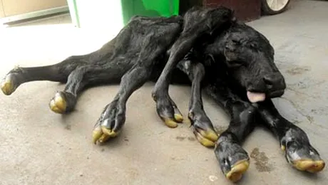 Vitelul cu sapte picioare a trait doar 10 minute