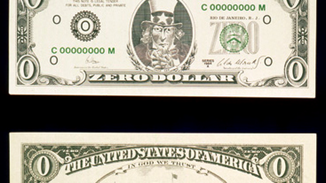 Bancnota de zero dolari