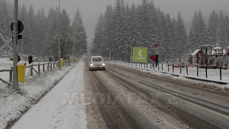 Circulatia este ingreunata pe noua drumuri nationale, din cauza zapezii