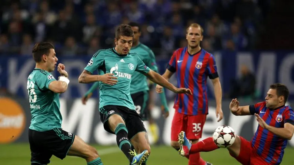 Steaua - Schalke 04, scor  0-0. Steliștii ratează primăvara europeană 