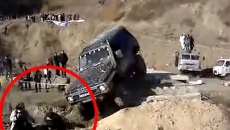 Calcat de masina, scapa nevatamat!(Video)